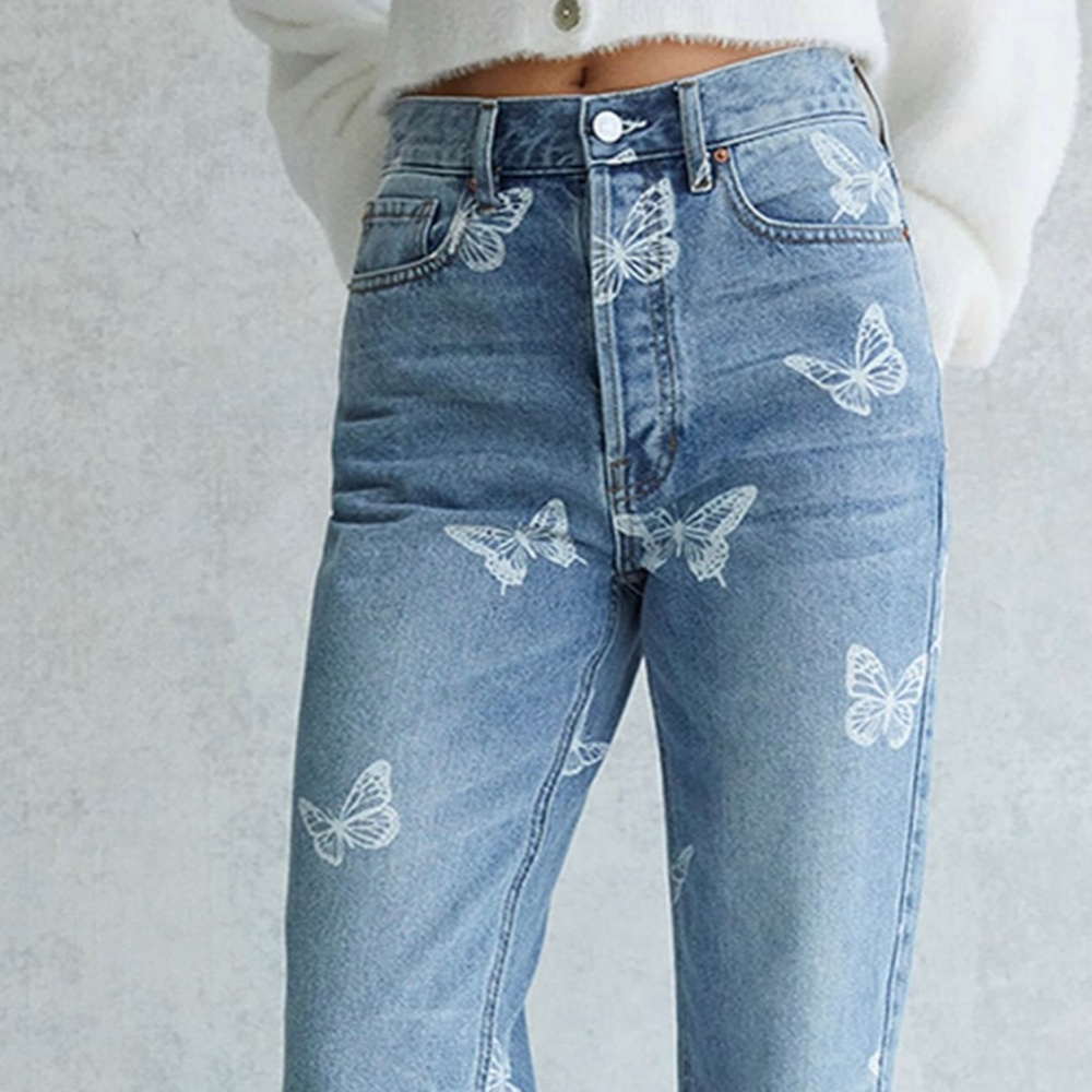 PacSun Eco Butterfly Ultra High Waisted Slim Fit Jeans size 24 worn twice